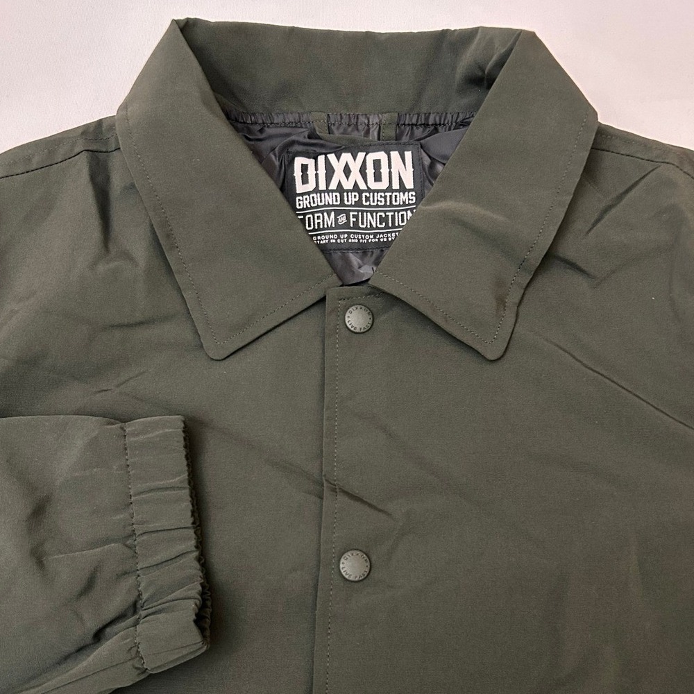 Dixxon Ground Up Customs Coaches Jacket Form Function Olive Green Mens Small NWT